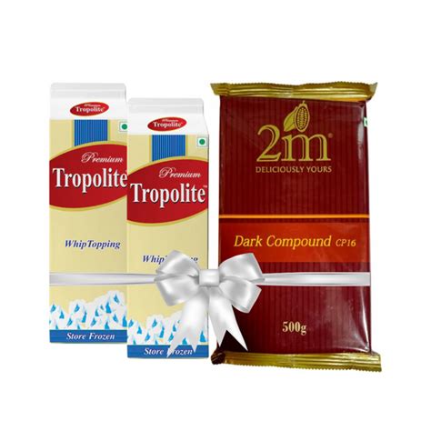 Combo Tropolite Premium Whipping Cream 1 Kg X 2 And 2m Dark Compound 5