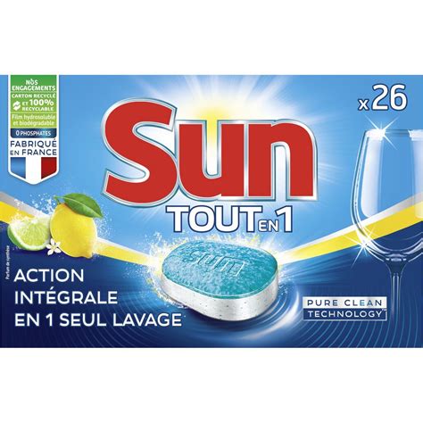 Sun Tablettes Lave Vaisselle Tout En Citron Lavages Tablettes