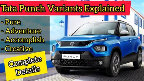 Tata Punch Variant Wise Features Explained Tata Punch Pure