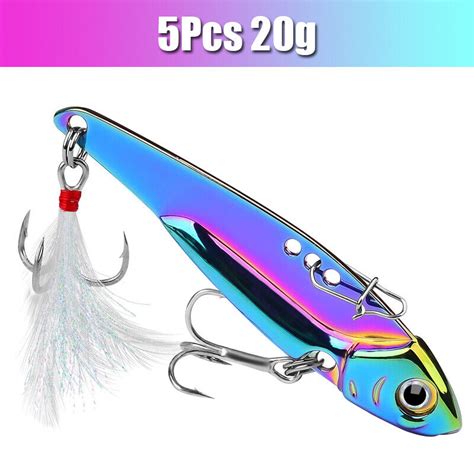 Lot Of Pcs Metal Blade Fishing Lures Hard Vib Crank Bait Sinking Hook