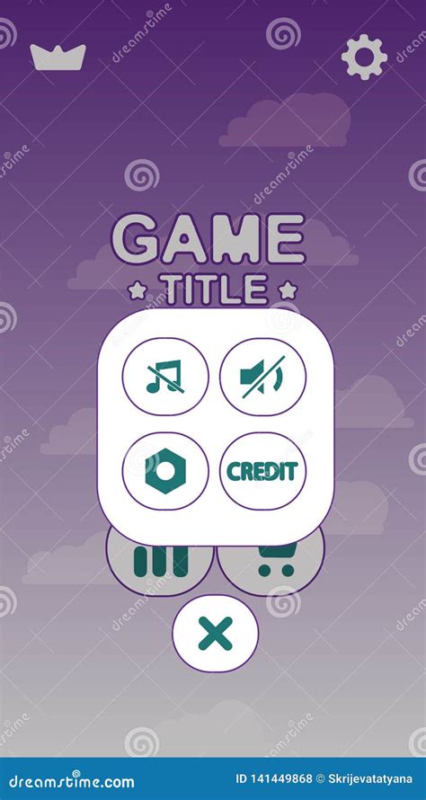 Vector Stock Game UI Screen Design Display Stock Vector Illustration