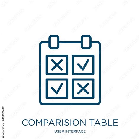 Comparision Table Icon From User Interface Collection Thin Linear