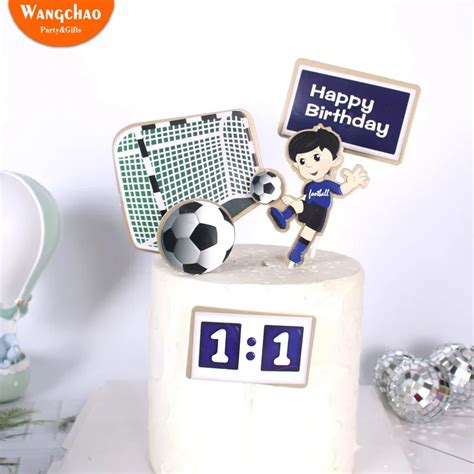 Decoración Para tarta de cumpleaños con temática de fútbol para niños