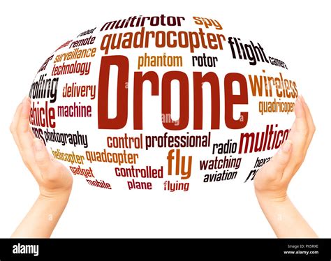 Drone Word Cloud Hand Sphere Concept On White Background Stock Photo