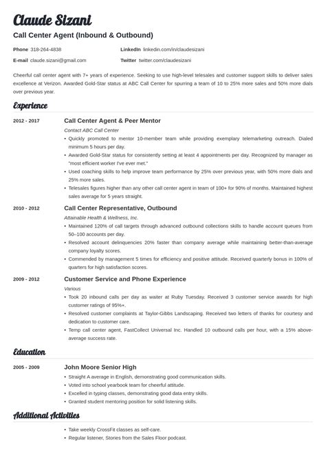 Call Centre Cv Sample—25 Examples And Writing Tips