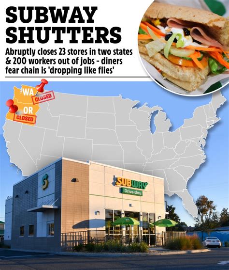 Subway Abruptly Closes 23 Stores In Two States And 200 Workers Out Of
