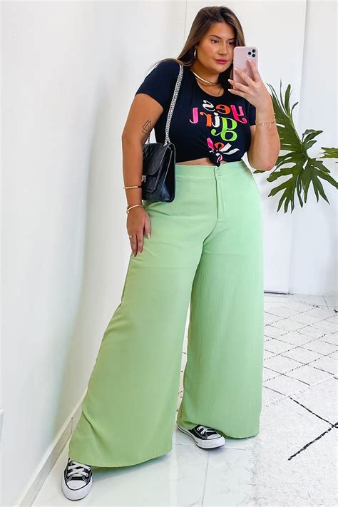 Look Plus Size Pantalona A Moda Dopamina Da Bem Farofeira Artofit