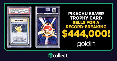 GoCollect Blog Pikachu Silver Trophy Card Sells For A Record Breaking