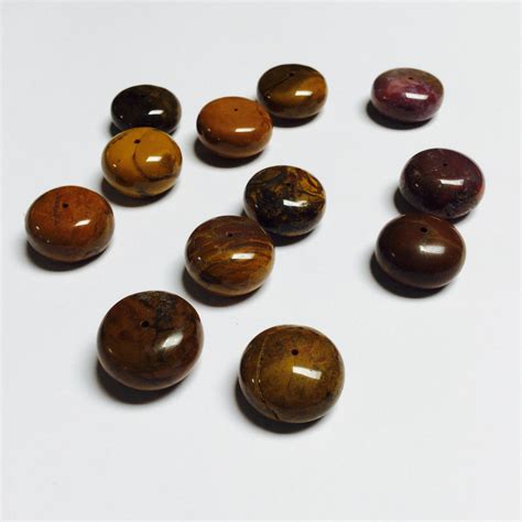 Large Mookaite Jasper Rondelles Pieces Beadholiday