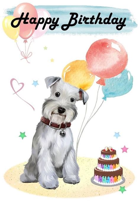 Miniature Schnauzer Dog Happy Birthday Card 6 X 4 With Envelope Blank