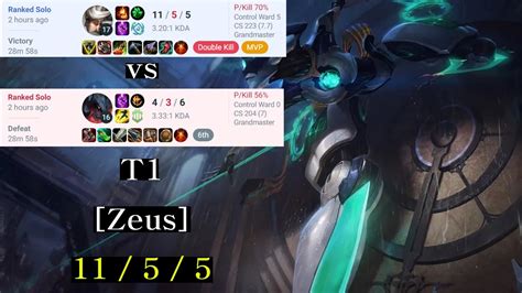 T1 Zeus TOP Camille VS Aatrox KR Challenger Game YouTube