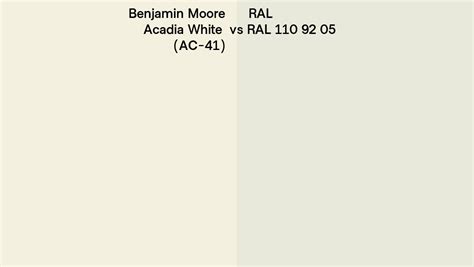 Benjamin Moore Acadia White AC 41 Vs RAL RAL 110 92 05 Side By Side