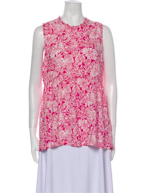 Rachel Zoe Floral Print Crew Neck Blouse W Tags Pink Tops Clothing