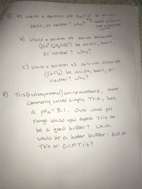 Solved Answers To In Clear Handwriting Chegg