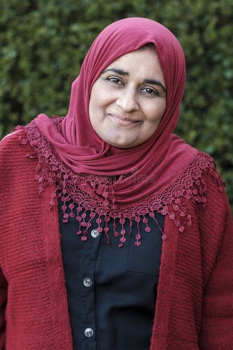 Mature Muslim Woman Wearing Hijab Is Posing Stock Image Image Of