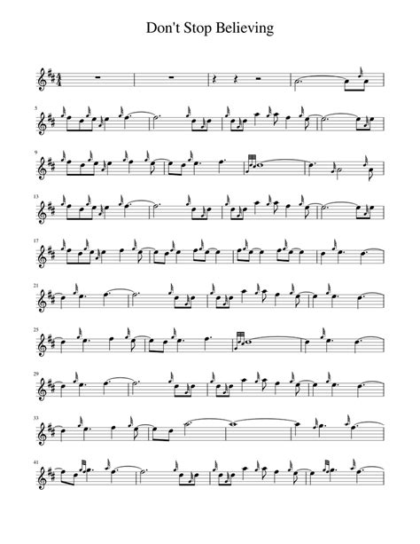 Don T Stop Believing For Pipes Sheet Music For Piano Solo Easy