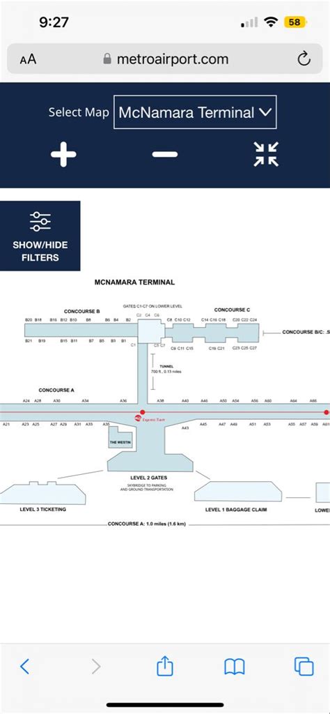 Detroit airport map