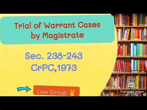 Chapter Crpc Sec Trial Of Warrant Cases By Magistrate