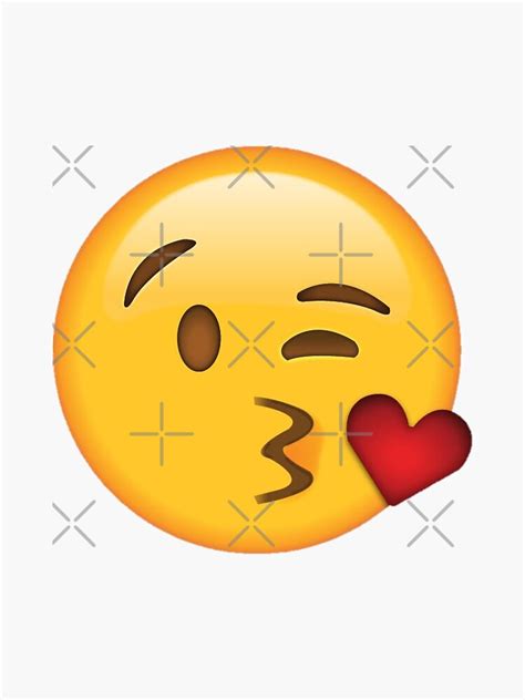 Kiss Kissy Face Emoji Sticker For Sale By Alecturner Redbubble