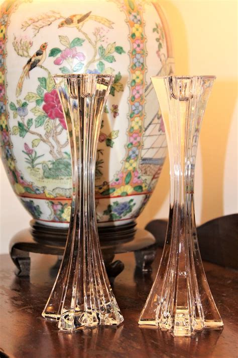 Candle Holders Mikasa Florale Crystal Tapers Set Of Antigo