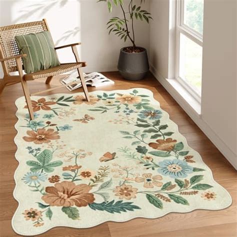 Amazon Lahome Floral Bedroom Rug X Washable Area Rugs Ultra Thin