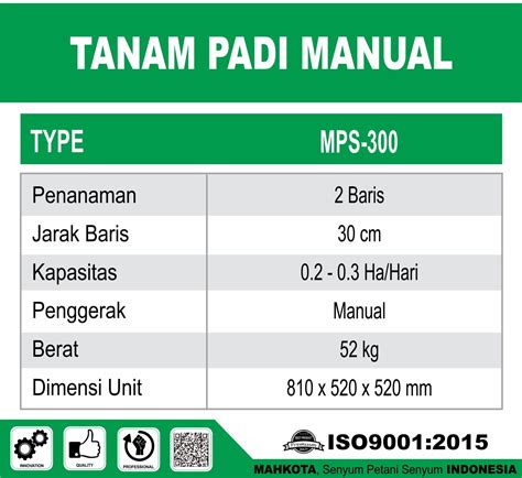 Mps Paddy Seeder Mesin Tanam Padi Manual Mahkota Karya Delitama