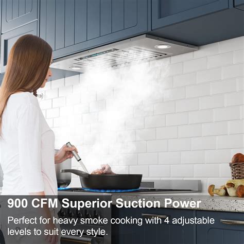 Snapklik.com : IKTCH 27.75 Inch Insert Range Hood, 900 CFM Ducted