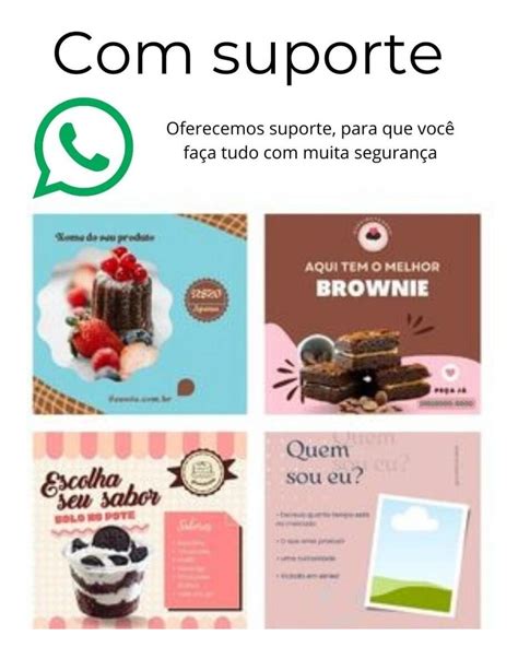 Artes Confeitaria M Dias Sociais Edit Veis Pack Canva