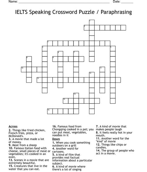 Public Speaking Crossword Puzzle