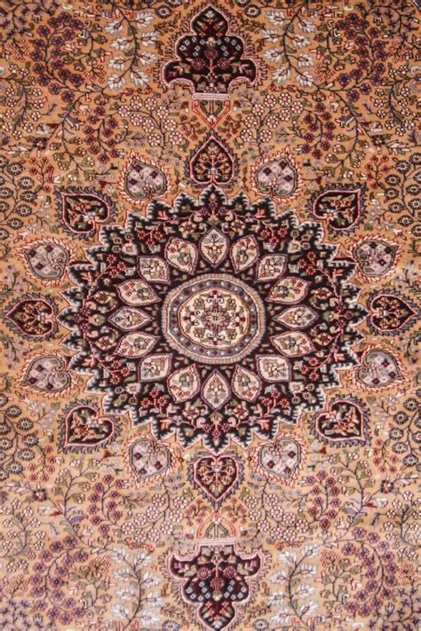 Large living room wool silk rug size 12 by 9 from Kashmir