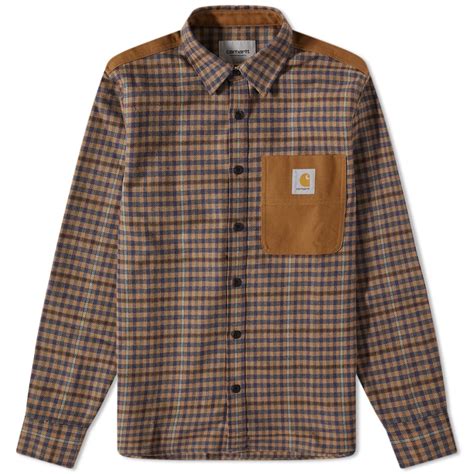 Carhartt Wip Asher Check Overshirt Jasperandhamilton Brown End Us