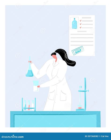 Man And Woman Research Scientist In Laboratory Coat Conducting