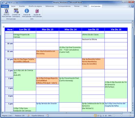 Creador De Calendario Para Word Y Excel