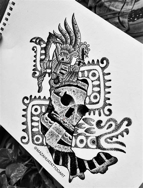 Mictlantecuhtli mexico Huitzilopochtli Diseños de tatuajes azteca