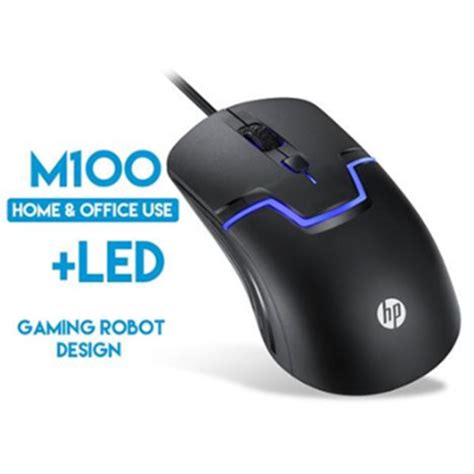 Hp M100 Gaming Mouse With 7 Colours Rainbow Led Lbq 1000 1600dpi