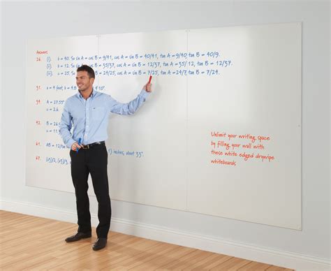 Frameless Write On Wall Whiteboard