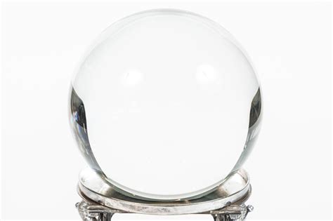 Large Vintage Crystal Ball On Antique Silverplate Base At 1stdibs