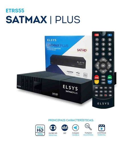 Receptores Nova Tv Livre Full Hd Satmax Plus Elsys Parcelamento