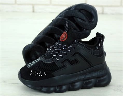 Мужские кроссовки Versace Chain Reaction Black, черные кроссовки ...