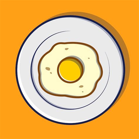 Premium Vector Fried Egg Illustration Fried Egg Served On The Plate