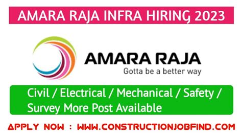 Amara Raja Infra Hiring 2023 | Civil & Mechanical Engineer Job ...