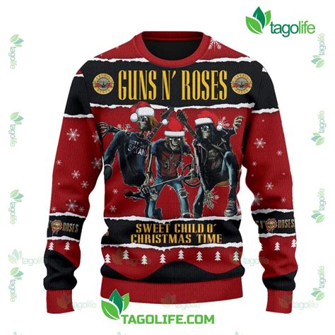 Skull Gun N Roses Sweet Child O Christmas Time Personalized Ugly