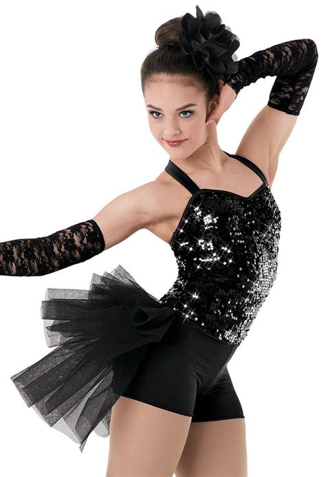 Long Sleeve Sequin Halter Leotard Black Dance Costumes Dance