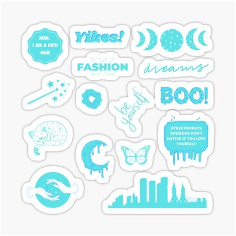 Blue Aesthetic Pack Sticker For Sale By Hoetoons Redbubble