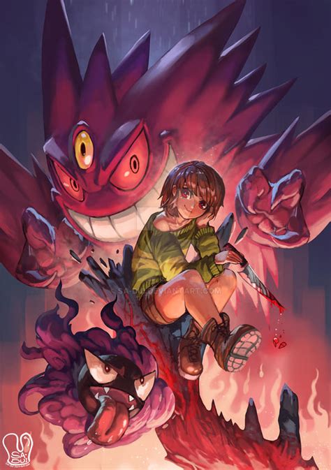 Pokemon X Undertale Chara X Megagengar By Sa Dui On Deviantart