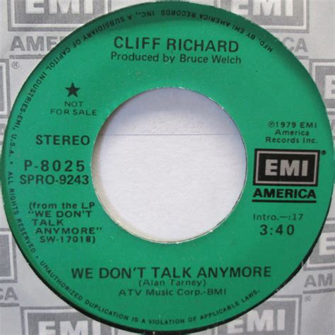 Cliff Richard We Don T Talk Anymore Vinyl Discogs