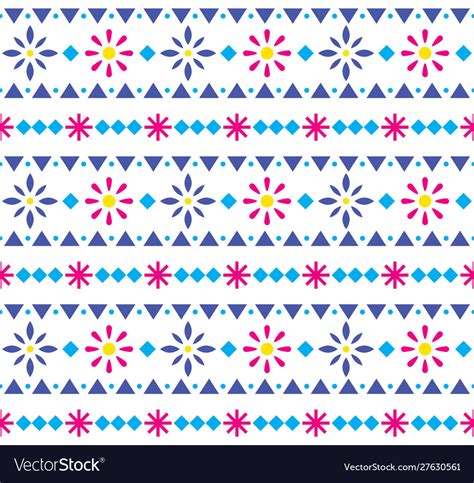 Mexican Floral Seamless Textile Pattern Royalty Free Vector