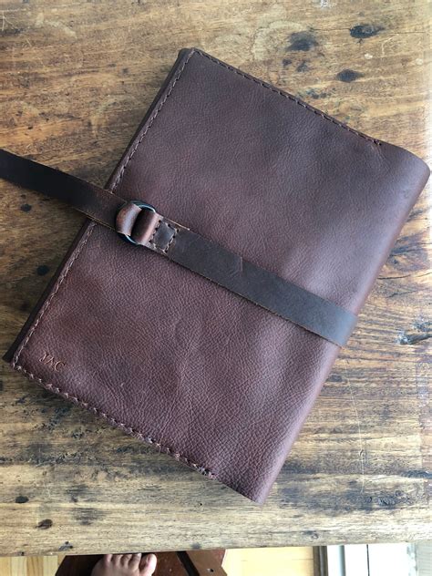 Leather Refillable Sketchbook Large Brown Leather X Custom