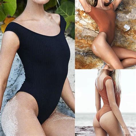 Verano Mujer Bikini sólido una pieza traje de baño ropa de playa traje de baño Monokini traje de