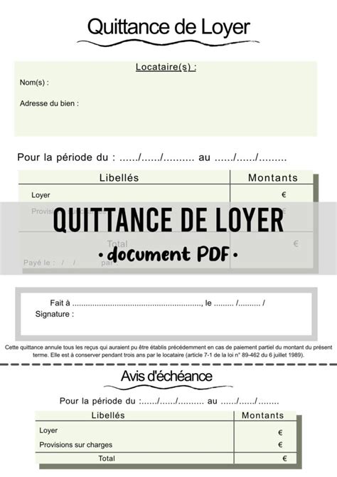 Quittance De Loyer Imprimer Guide Complet Et Mod Les Gratuits